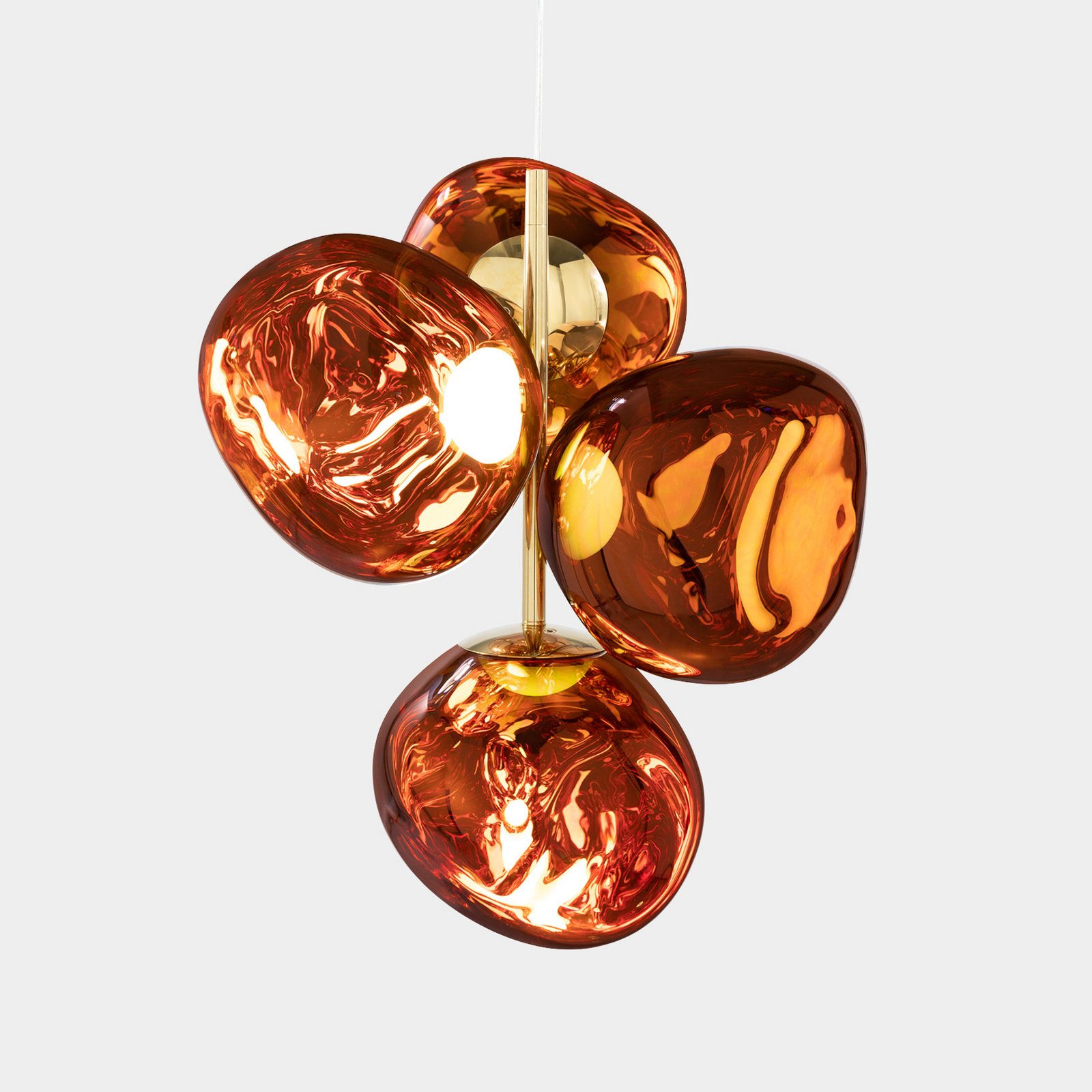 Tom Dixon LED hanging light Melt Chandelier Mini, copper-coloured