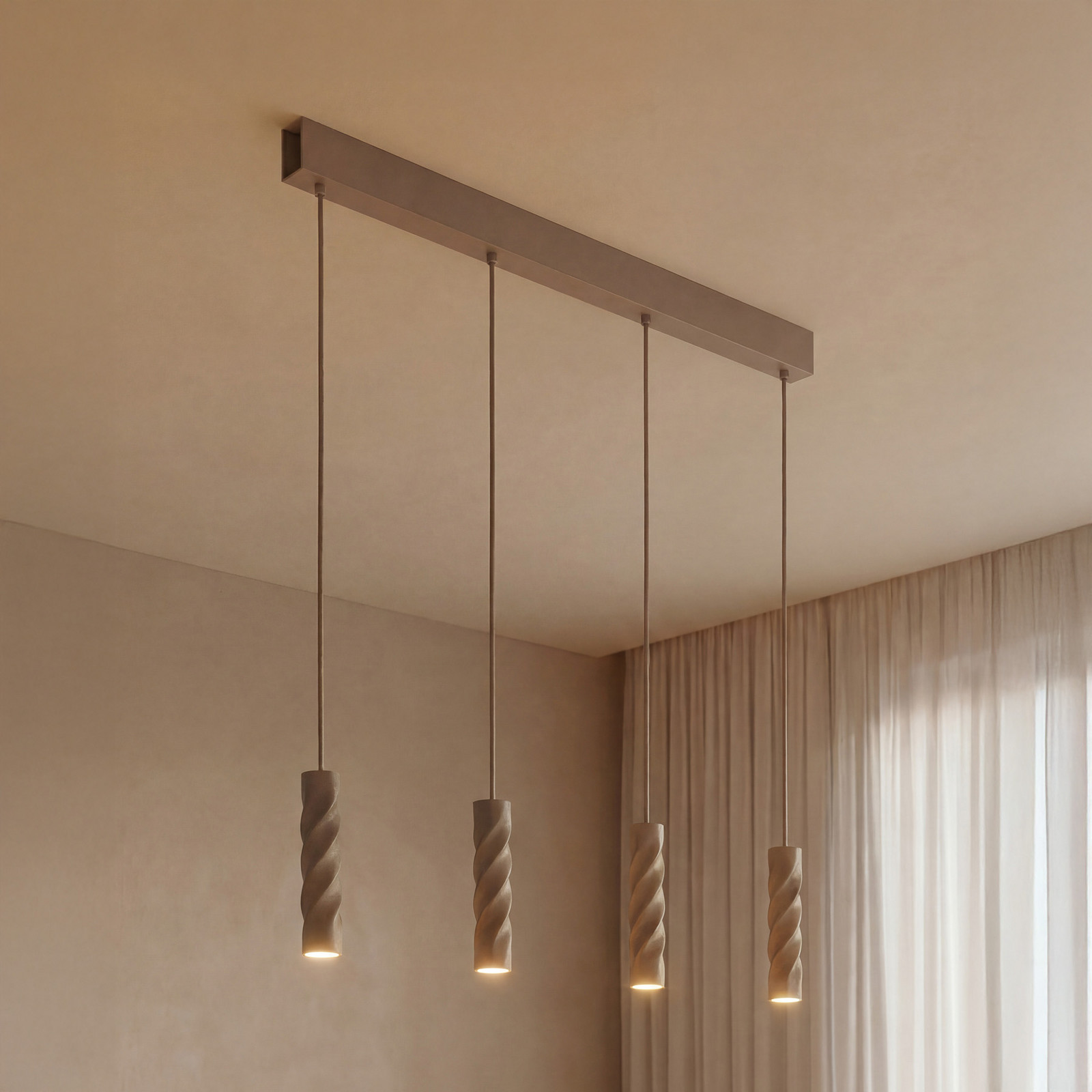 OSRAM висяща лампа Decor Twirl, бежова, дължина 86 см, с 4 лампи