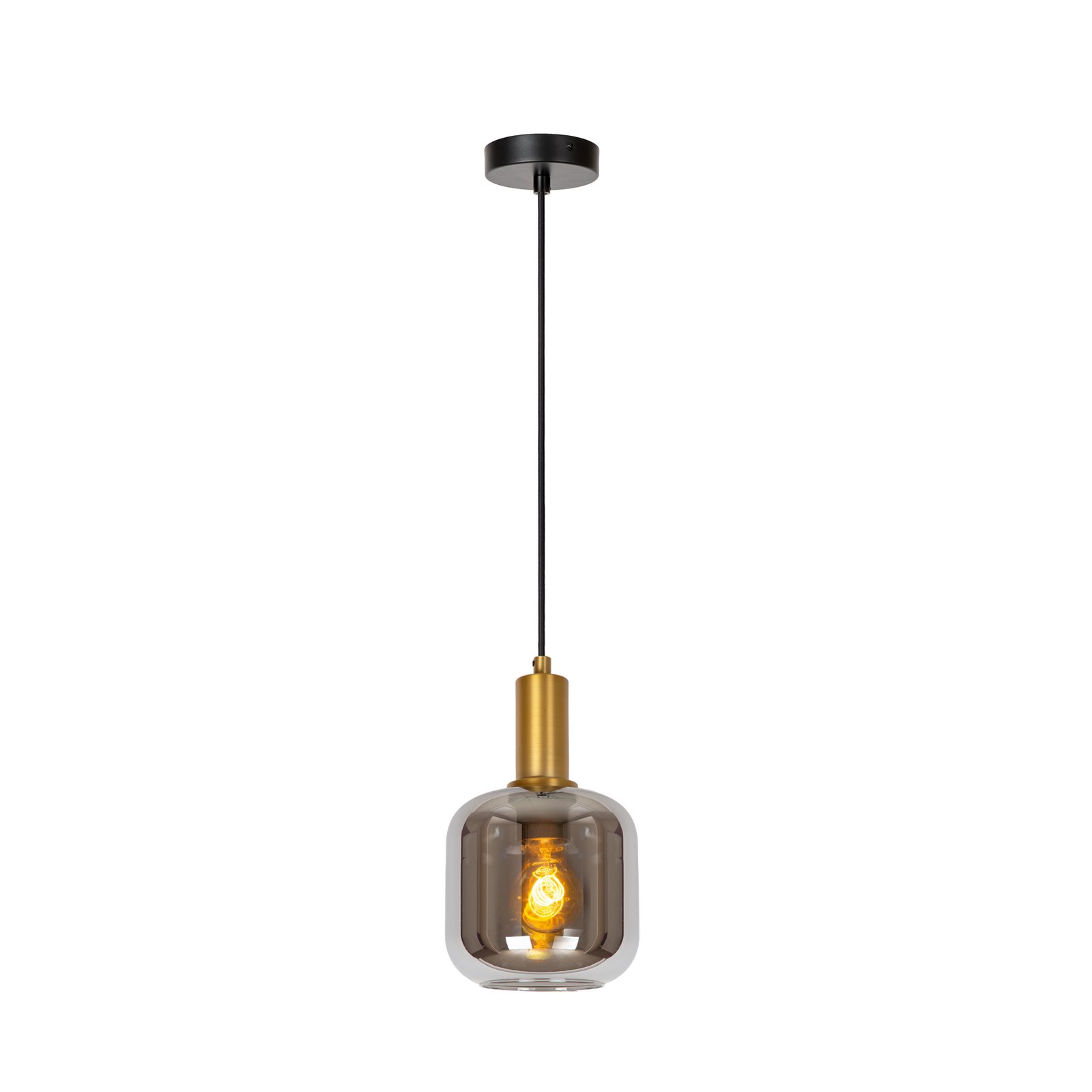 Suspension Joanet, Ø 16 cm, à 1 lampe, verre, noir