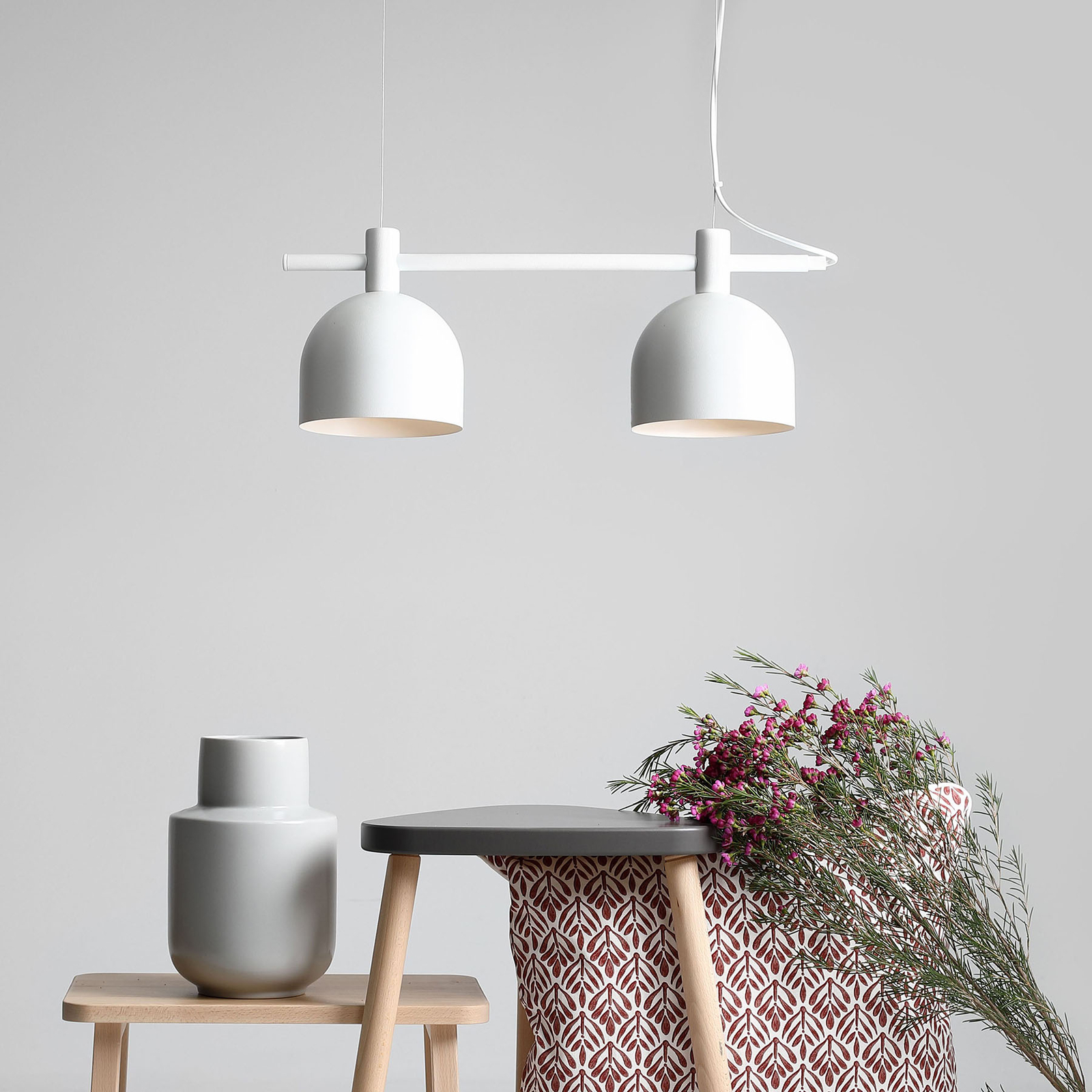 Lámpara colgante 976, 2 luces, blanca