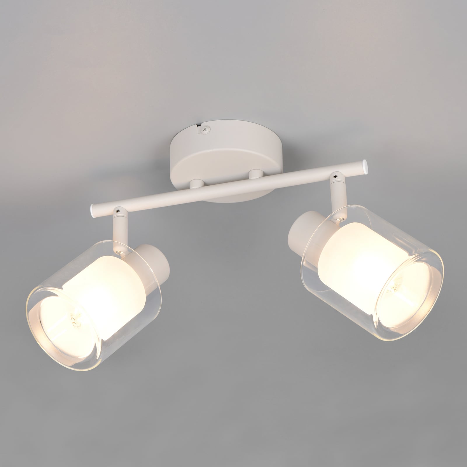 Plafoniera Neralo, a 2 luci, grigio chiaro, metallo, E14 Plafoniera Neralo, a 2 luci, grigio chiaro, metallo, E14