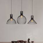 Suspension Fellini MR-768, noir, fer, 3 lampes linear