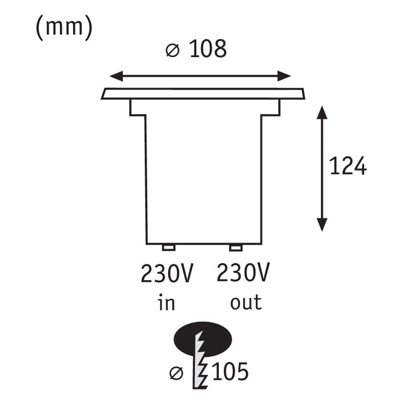 Special LED-Bodeneinbauleuchte, IP67, Ø 11 cm - Paulmann