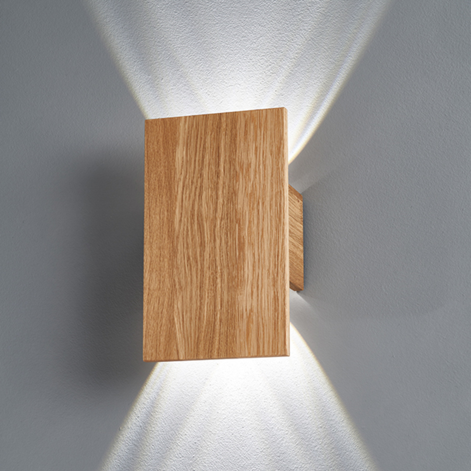 LED-vegglampe Shine-Wood eik 4xLED 15x25cm