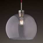 Clear glass pendant light made of smoked glass