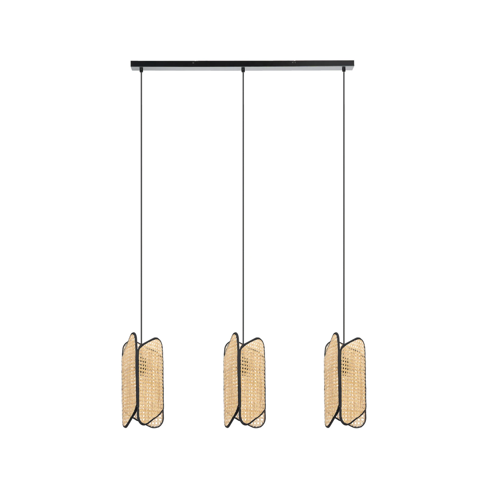 Lucande Bassiola lámpara colgante de bambú, 3 luz