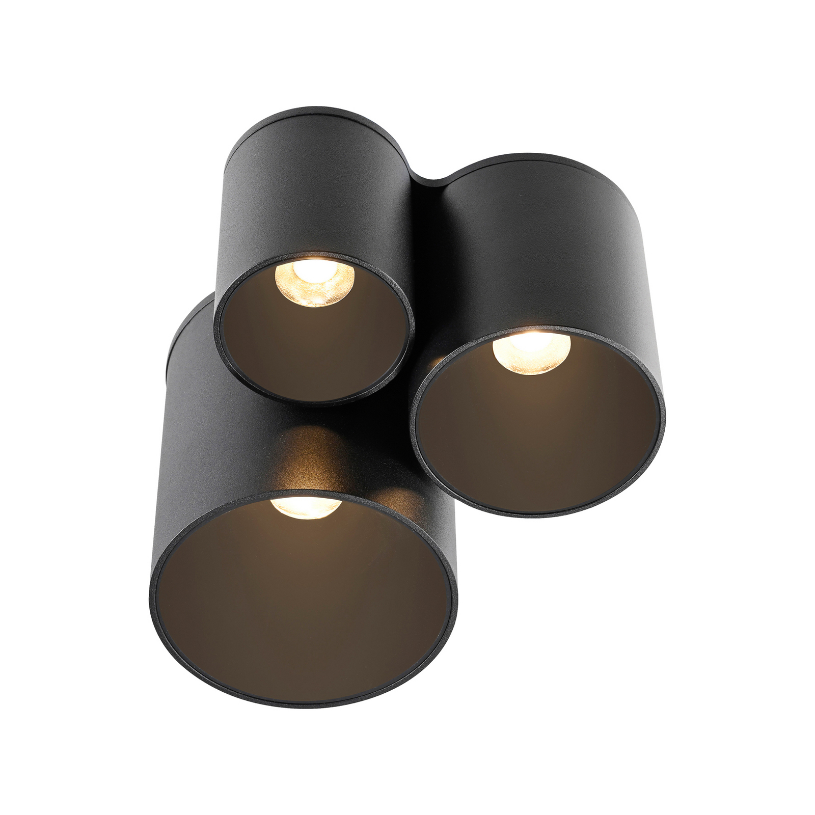 PURE LED лампа за баня Point, черна, дължина 18 cm, 3-крилна.