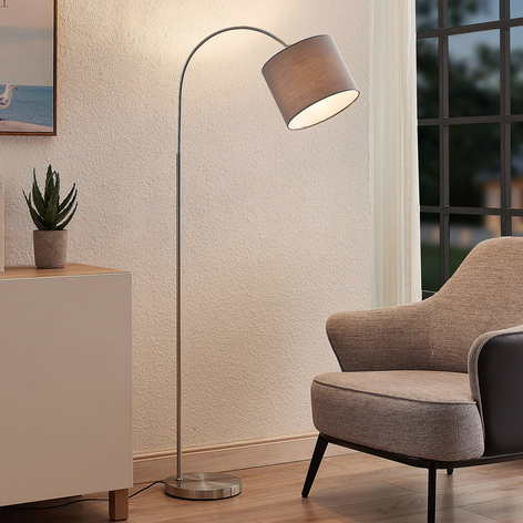 Lindby Keriba Stehleuchte, nickel/taupe