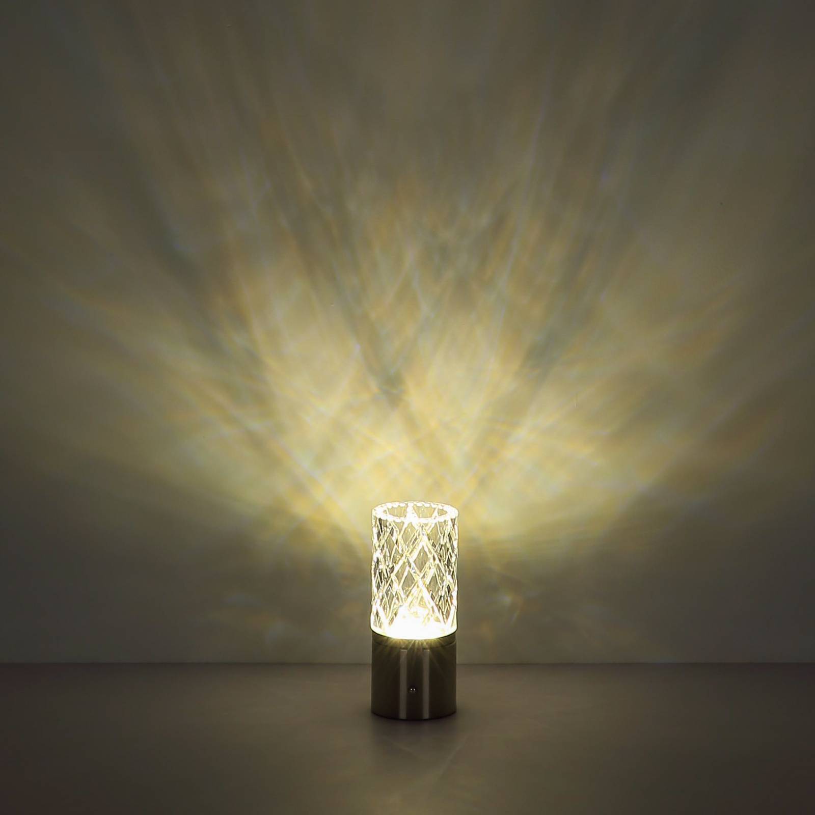 Globo Lampe de table LED rechargeable Lunki, noir mat, hauteur 19 cm, CCT