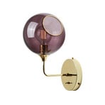 Ballroom Short wall light, purple, glass, hand-blown