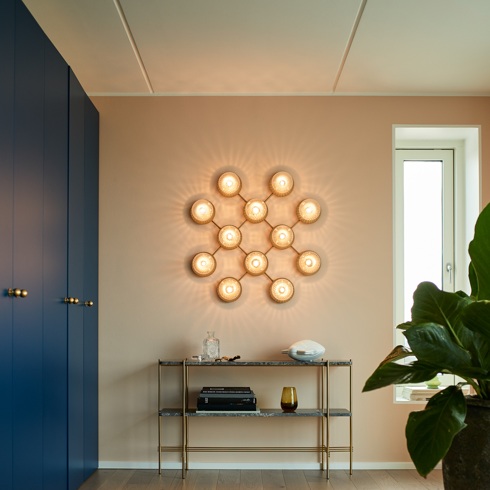 Liila 12 Aplică de Perete/Plafonieră Nordic Gold/Optic Clear - Nuura