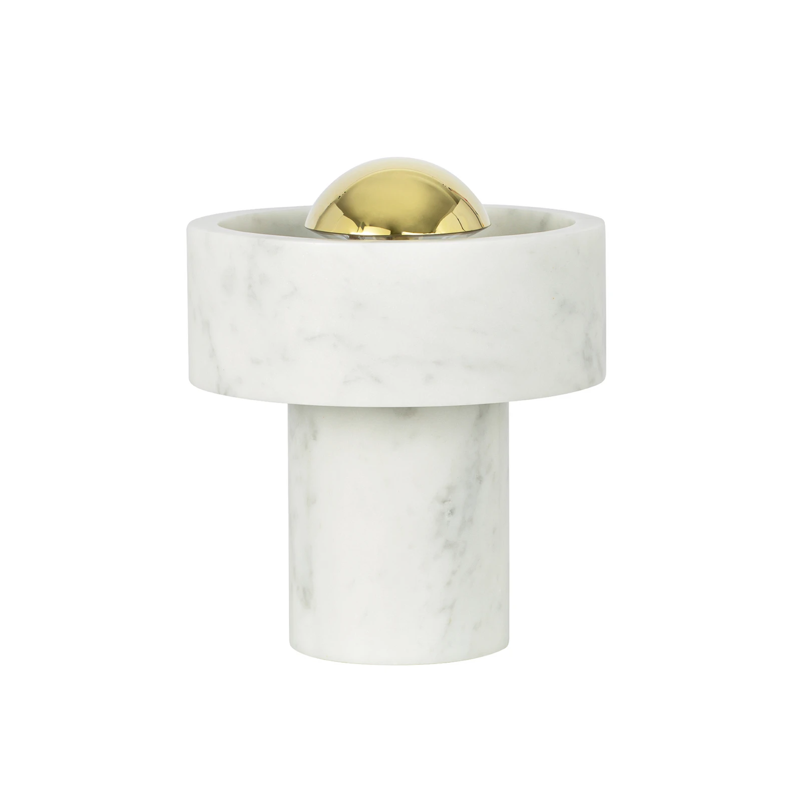 lampe à poser LED rechargeable Stone de Tom Dixon, couleur or, hauteur 19 cm