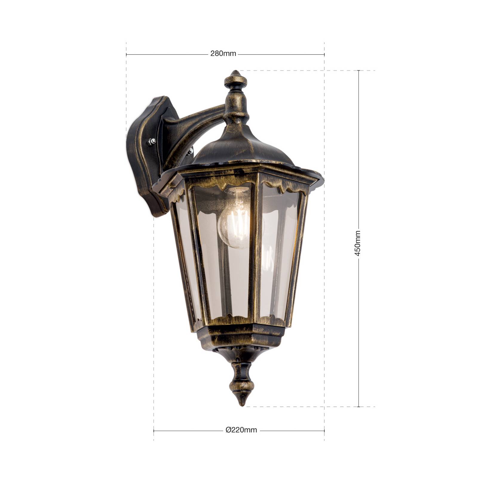 Zewn. lampa ścienna-latarnia FABIO, wisząca