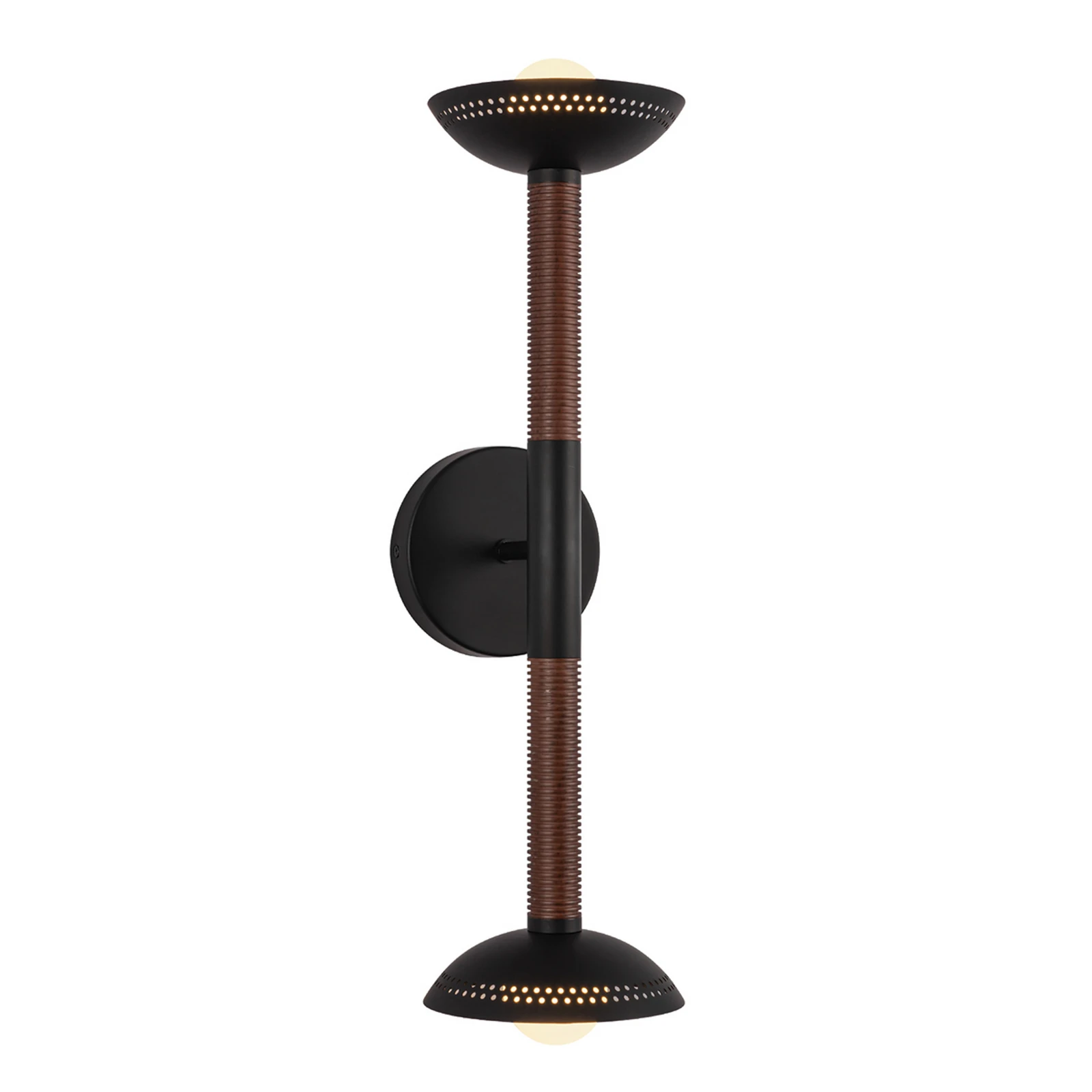 LED wandlamp Arden, matzwart, hoogte 57 cm, 2-lamps, metaal, dimbaar
