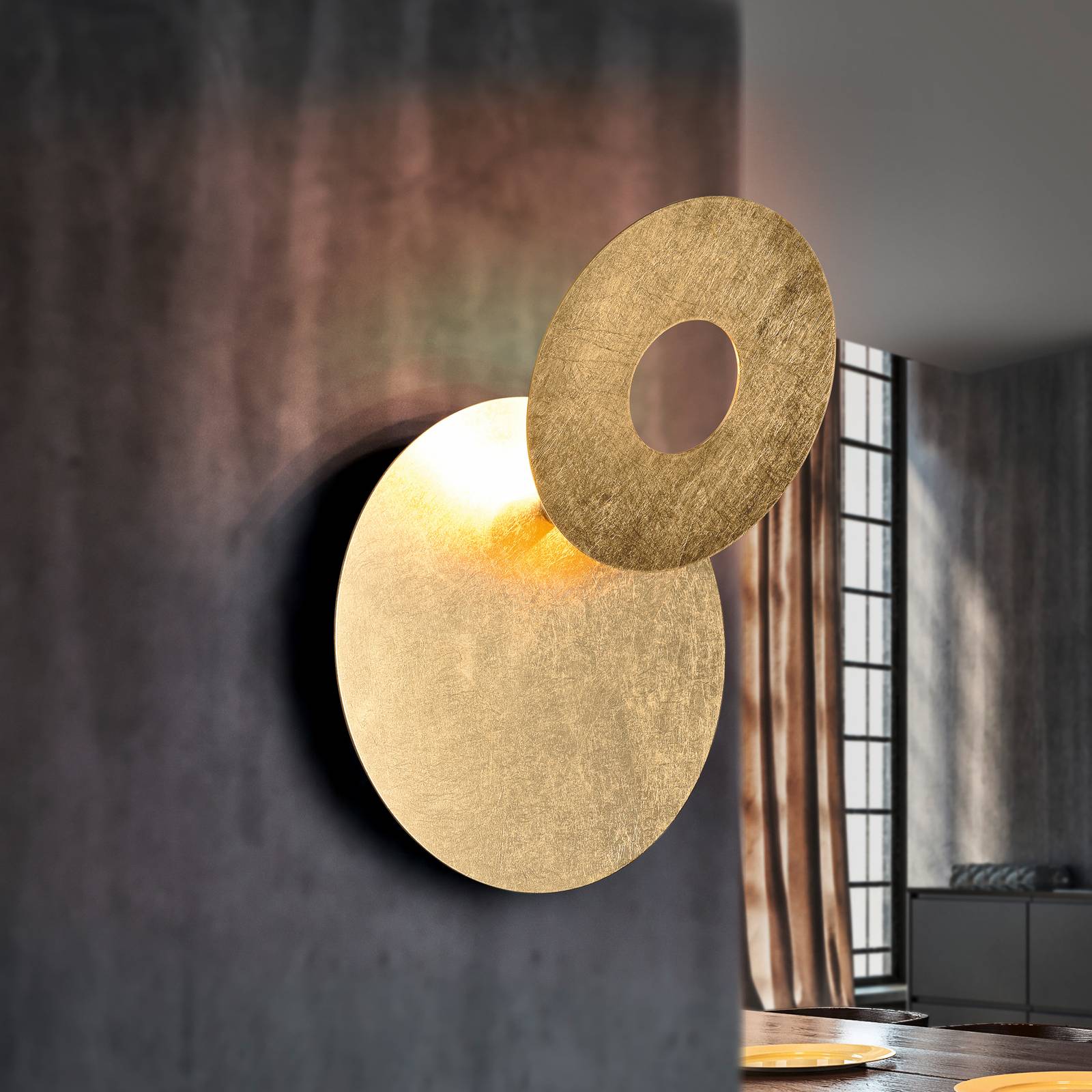 Trio Lighting Applique murale LED Leano écran rond doré indirect