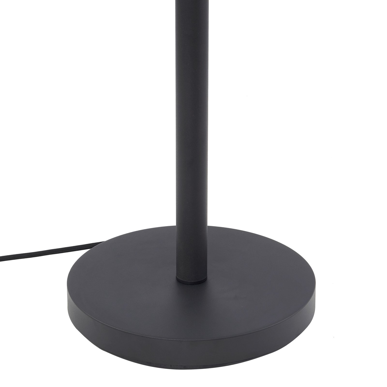 Lindby floor lamp Nehemia, black, glass, reading light, 185 cm