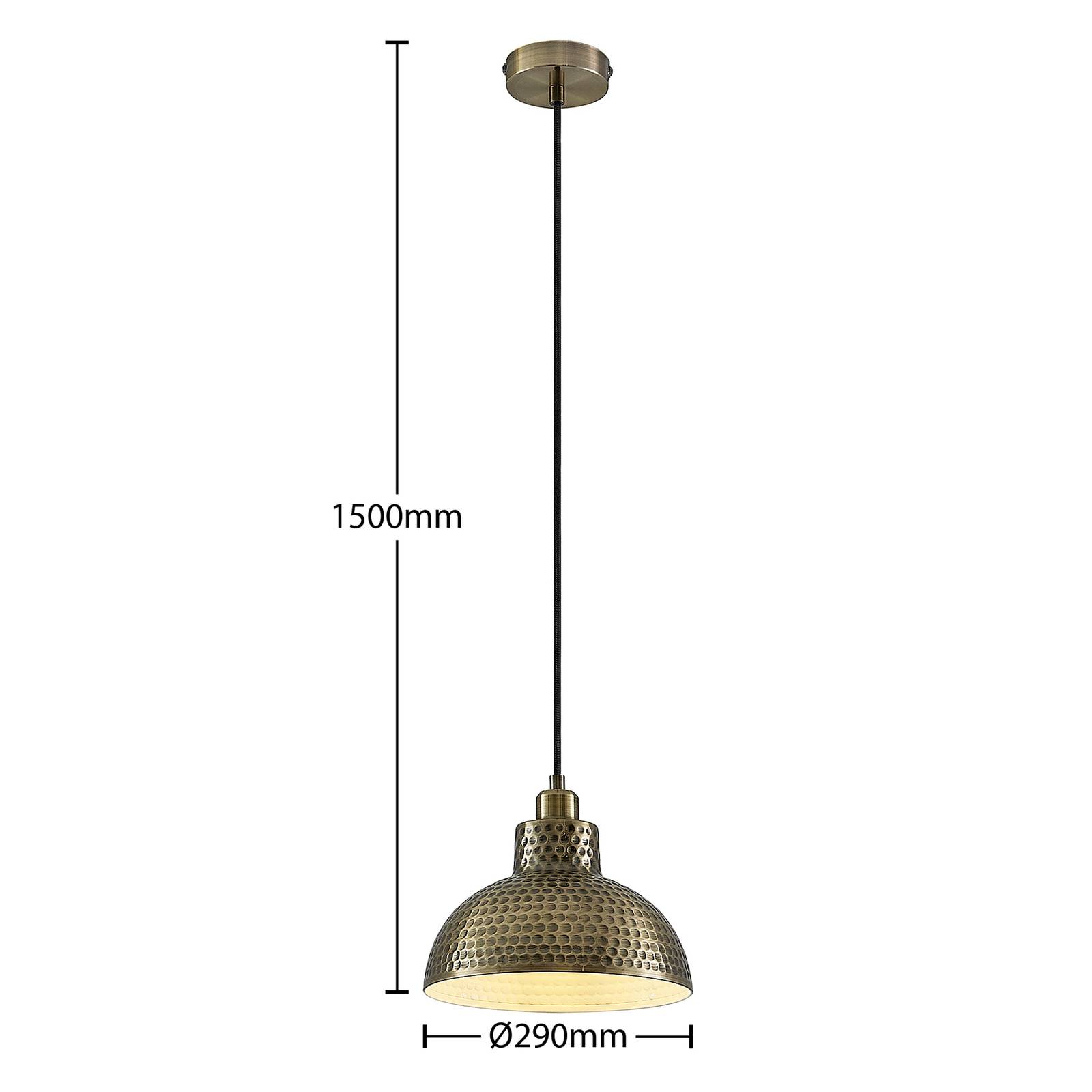 Lampa wisząca Lindby Zelotta, 1-punktowa, antyczny mosiądz