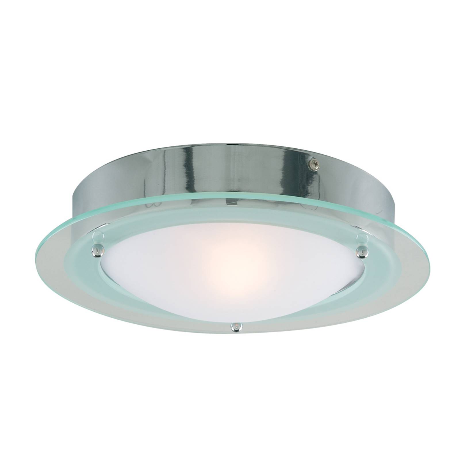 Searchlight Lighting - Searchlight Bathroom Flush - 1 Licht Badezimmer Flush Deckenleuchte Rund Chrom IP44 E14