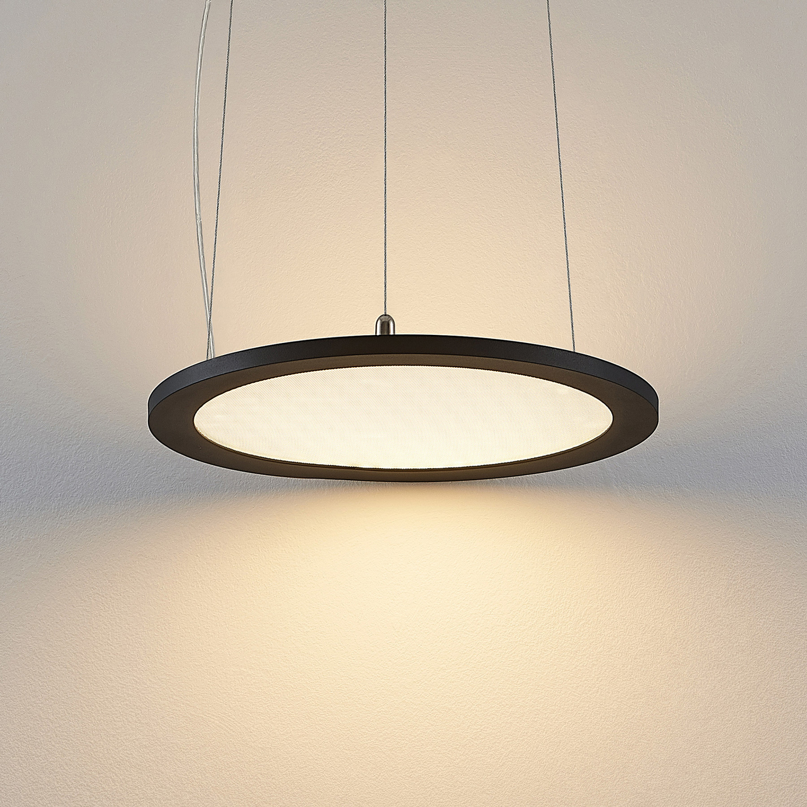 Prios Palino LED-Hängeleuchte, 30 cm, in Schwarz