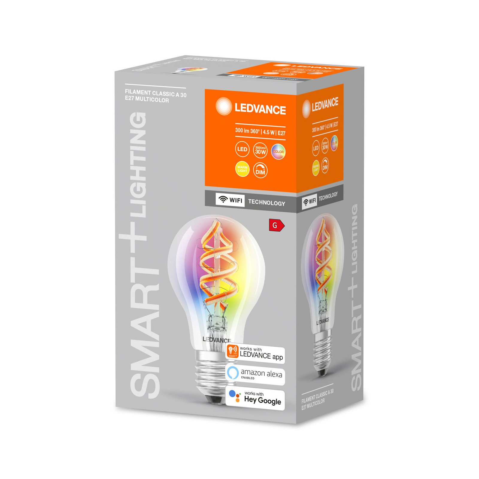 LEDVANCE SMART+ WiFi E27 45W Classic clar RGB 827 - Sticlă