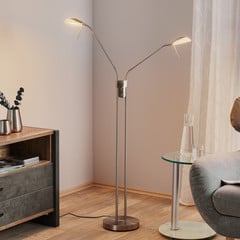 LED stojací lampa Pool TW, dva zdroje, nikl