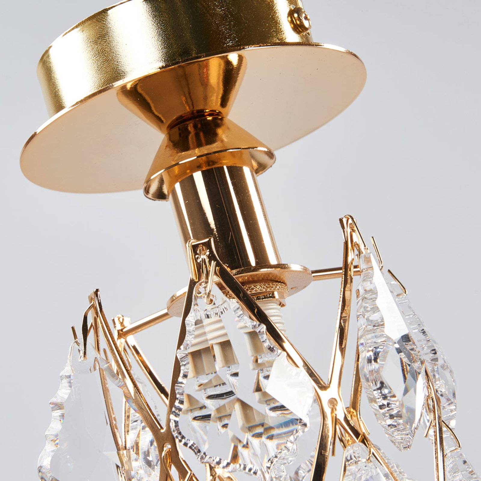 CHARLENE - pozłacana kryształowa lampa sufitowa