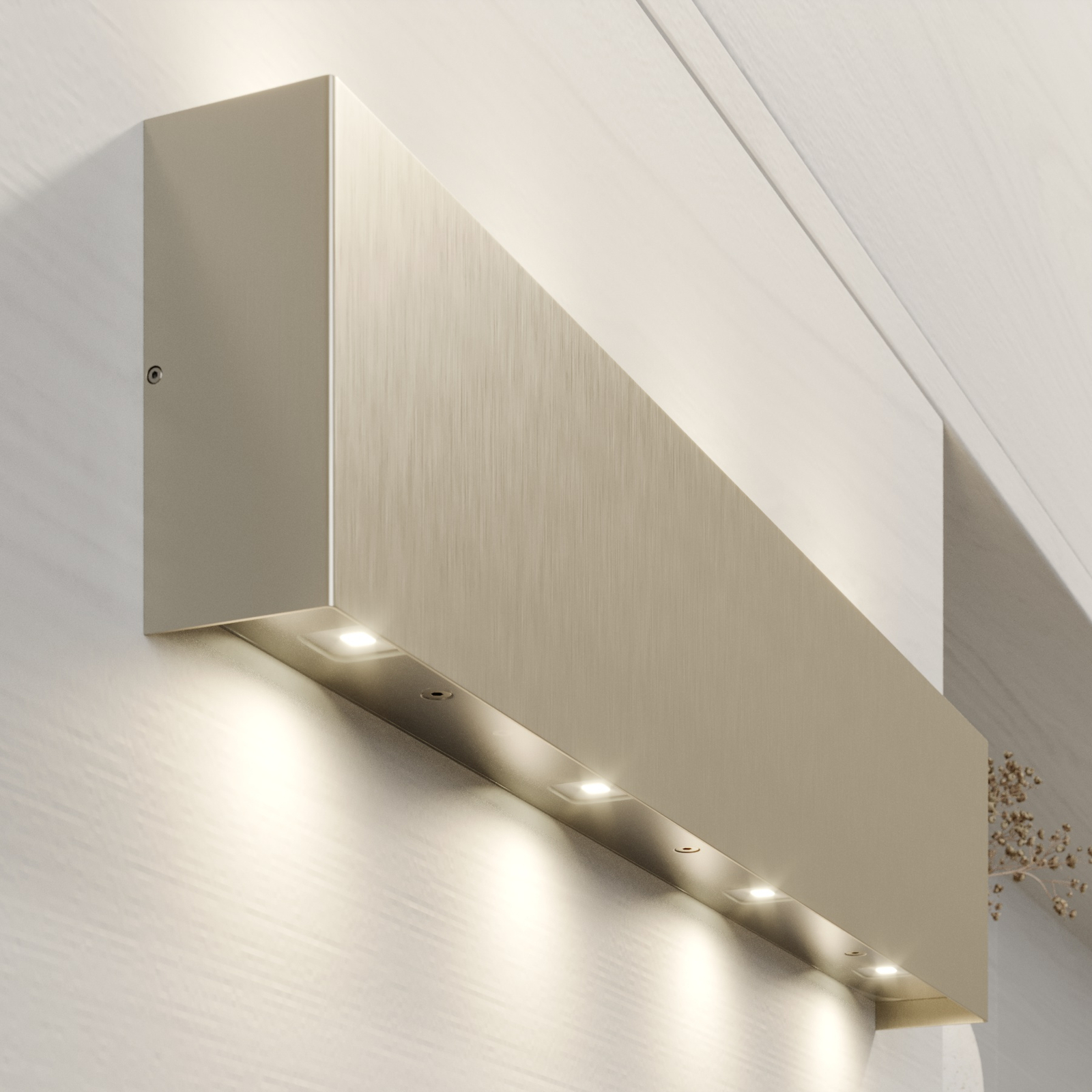Quitani LED wall light Maja, nickel, width 54 cm