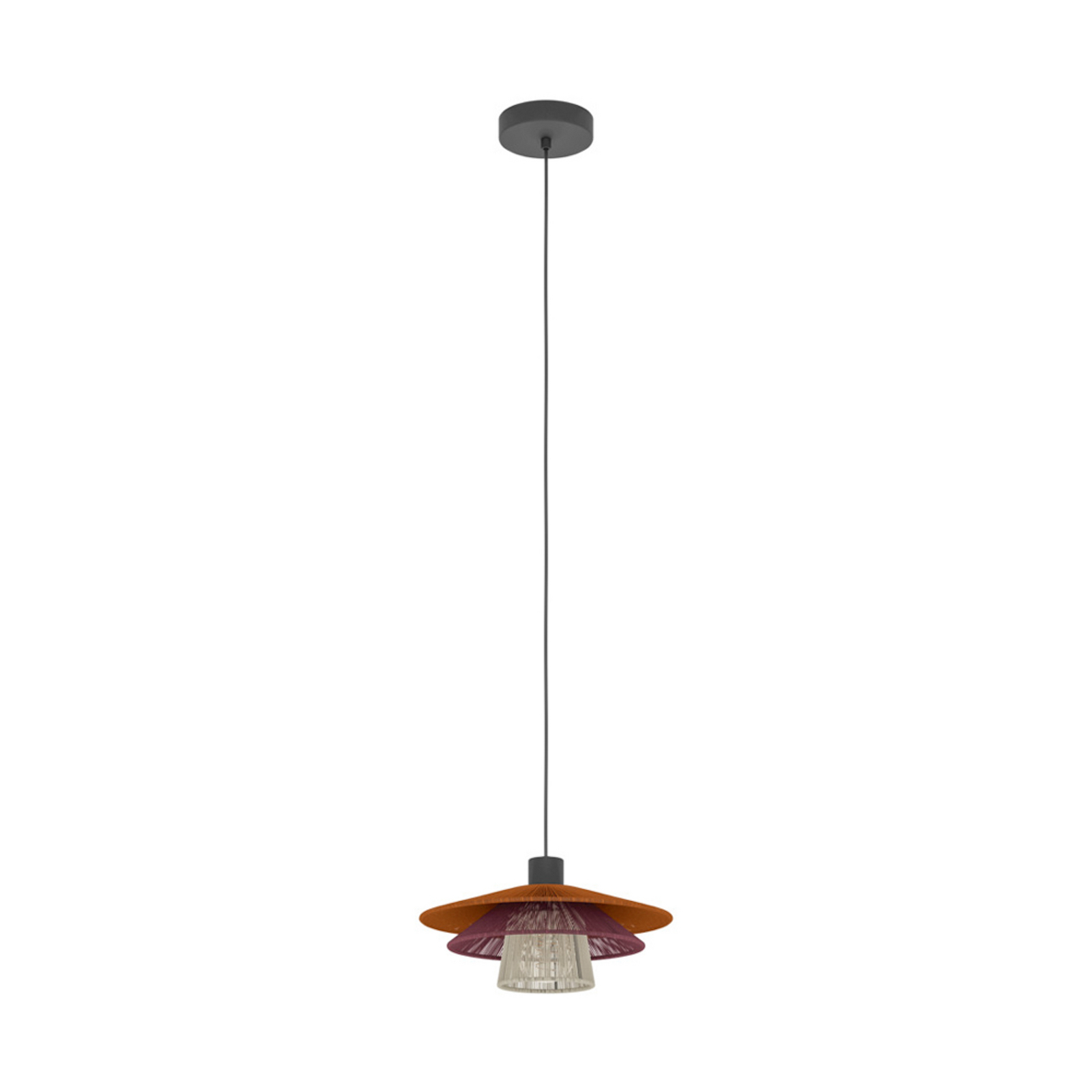 Lámpara colgante EGLO PIGNONA, rojo/naranja/blanco, Ø 32 cm, tejido Lámpara colgante EGLO PIGNONA, rojo/naranja/blanco, Ø 32 cm, tejido