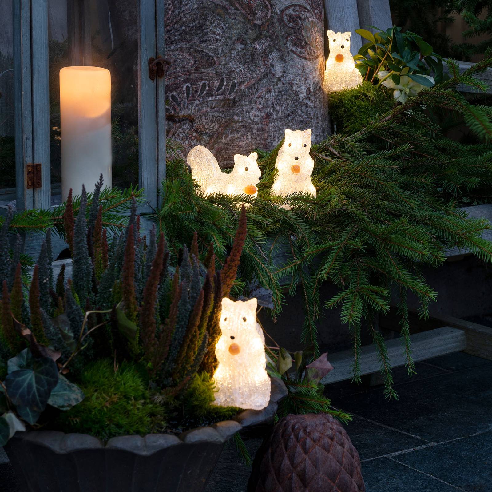 LEDLeuchtfiguren Eichhörnchen für außen, 5erSet Lampenwelt.de