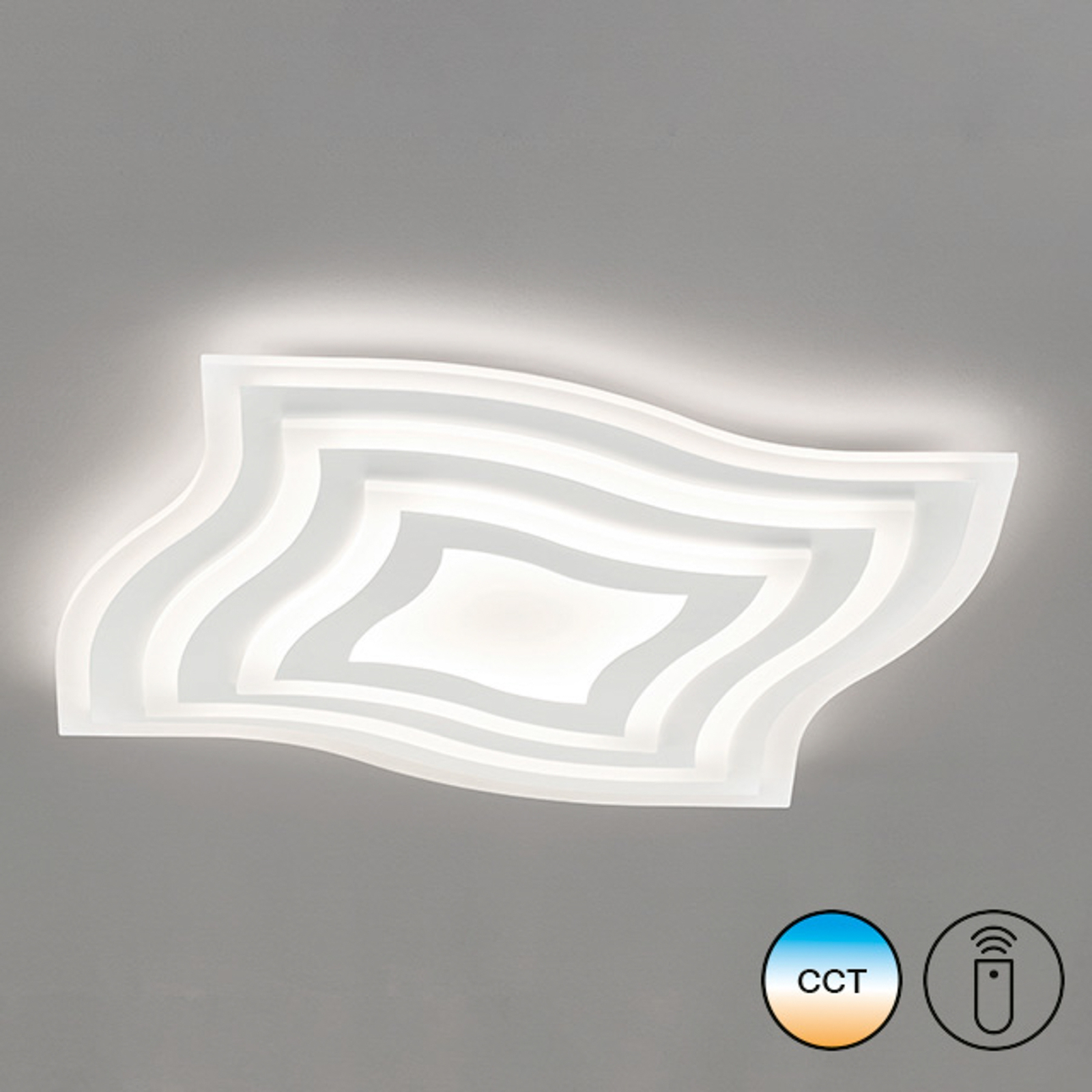 Plafonnier LED Gorden, courbé, CCT, 60 cm