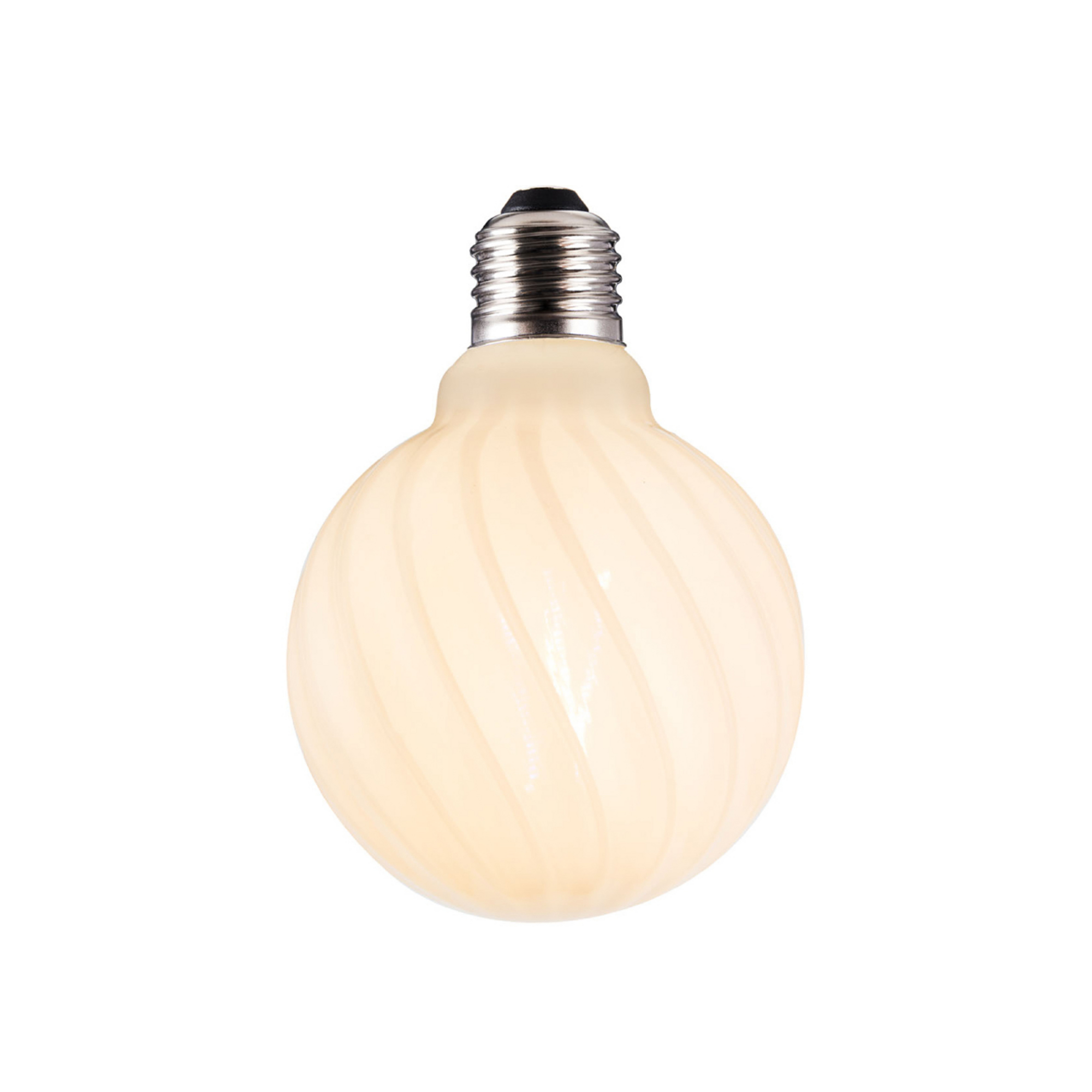 Lampadina LED Colors Twist G95, E27, opalina, 3.000 K, 7 W - Design Halo