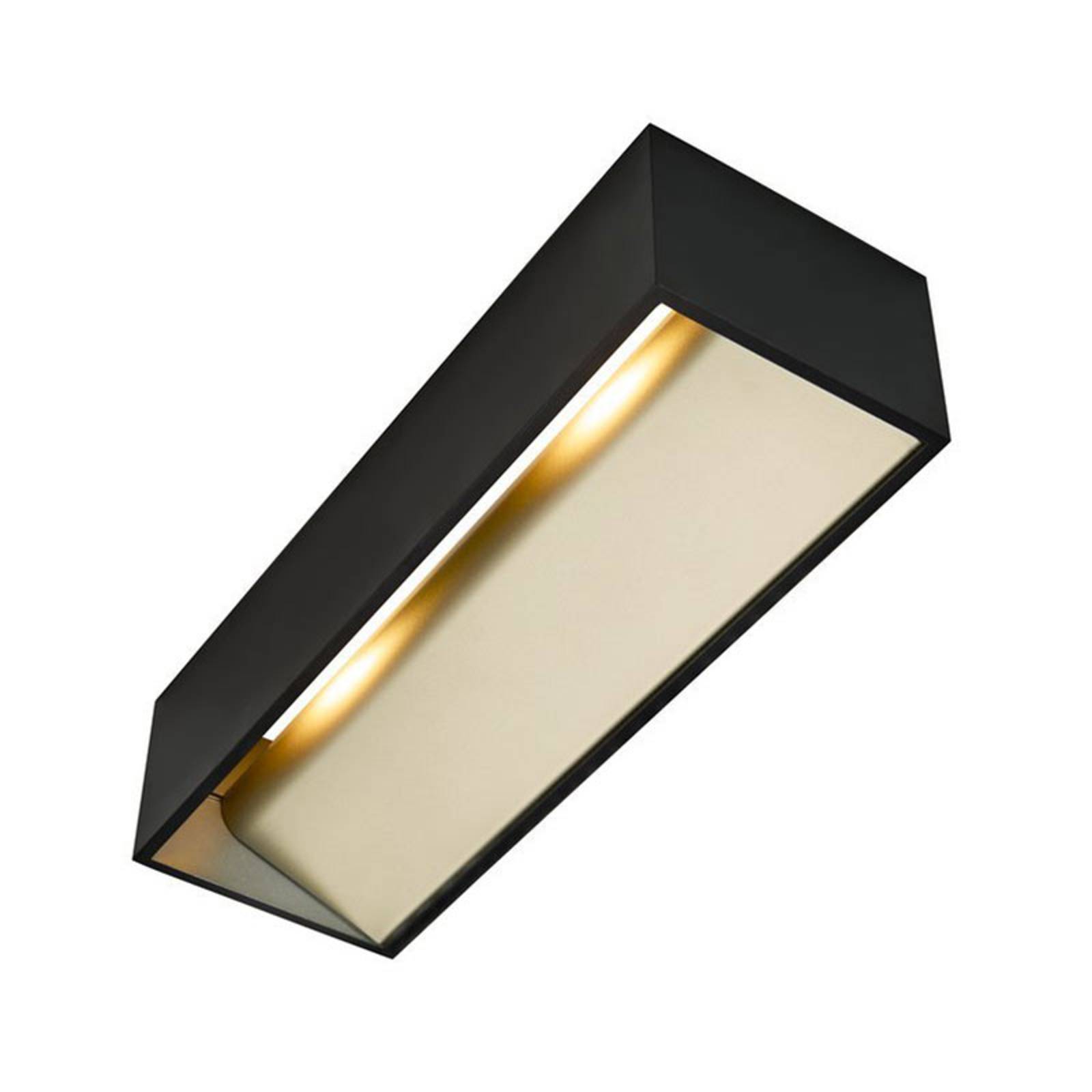 SLV Logs In LED-Wandleuchte 30 cm schwarz/messing