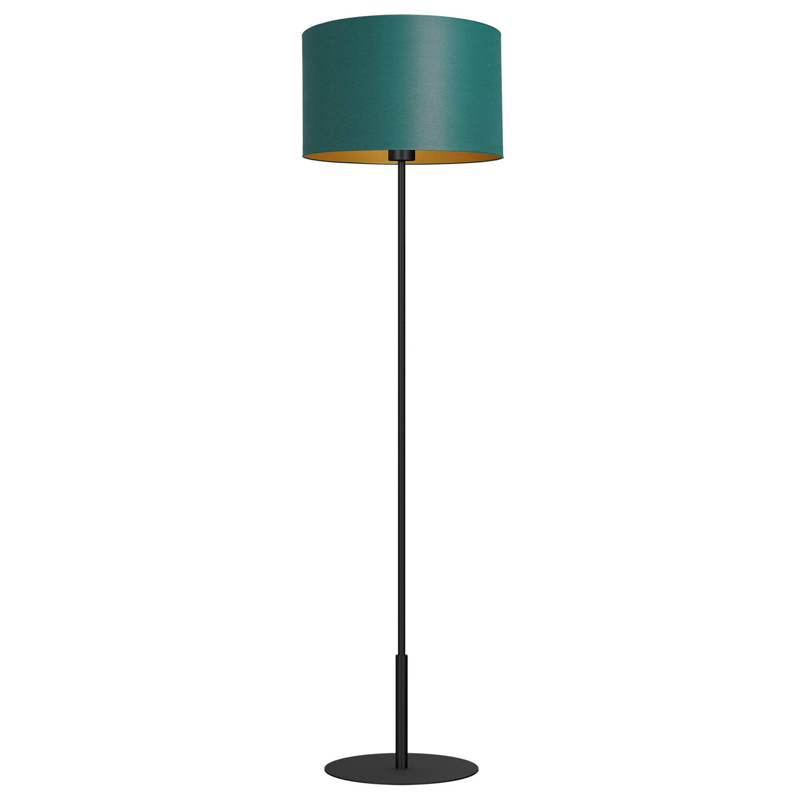 Lampadaire Soho cylindrique droit vert/doré