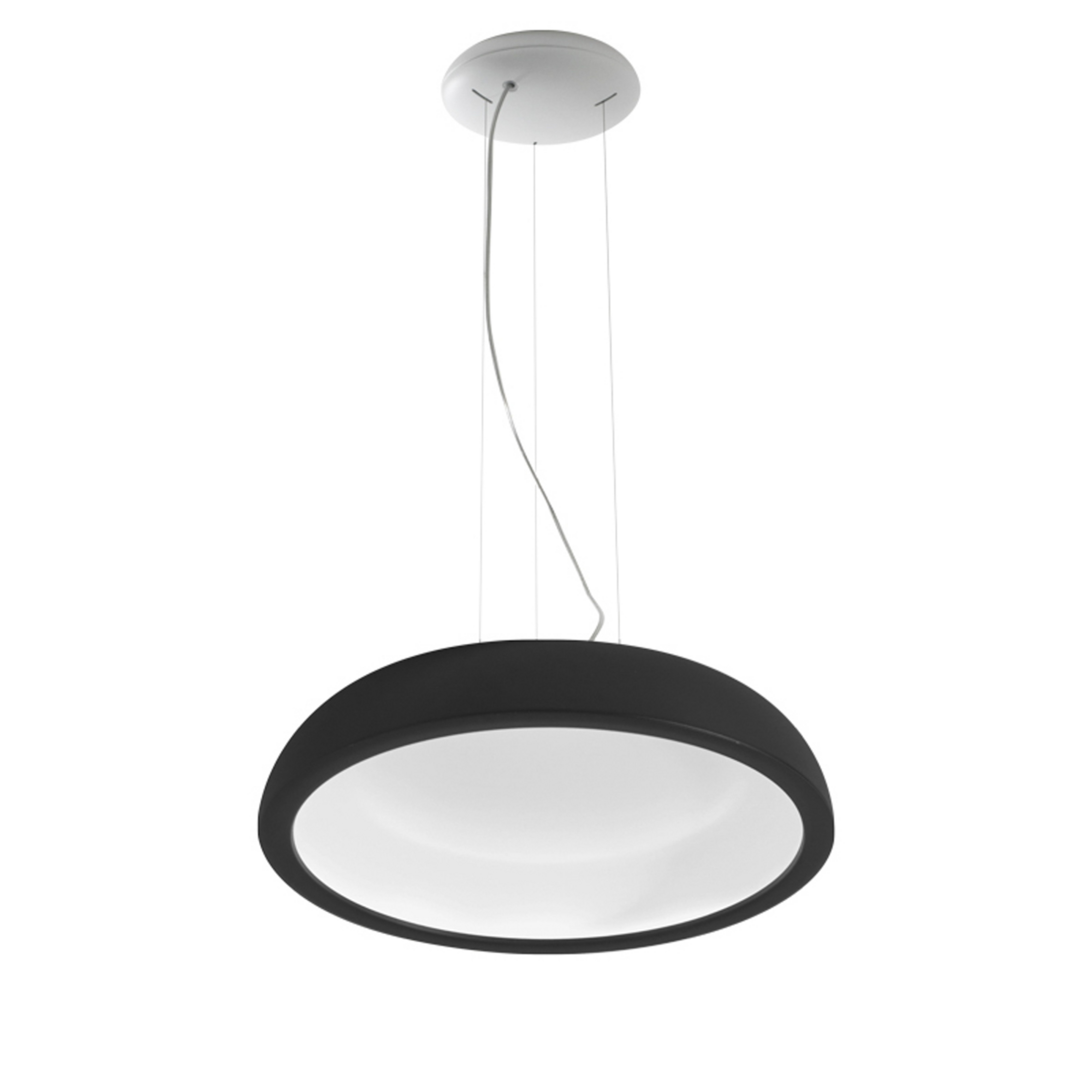 Reflexio LED pendant light, black, Ø 46 cm - Stilnovo