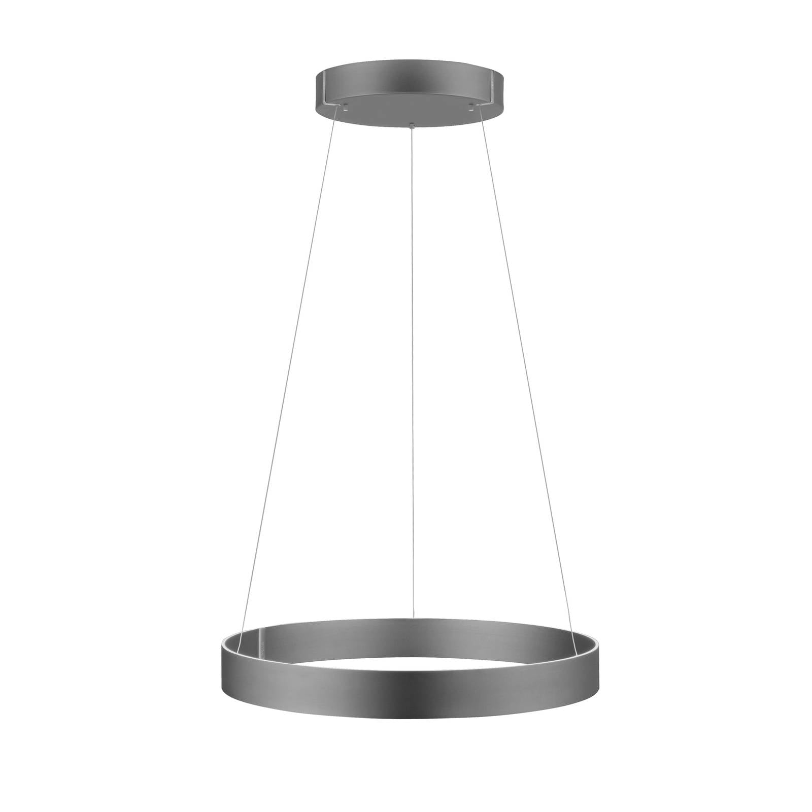PURE LED-Hängeleuchte E-Clipse grau Ø 70 cm Metall CCT