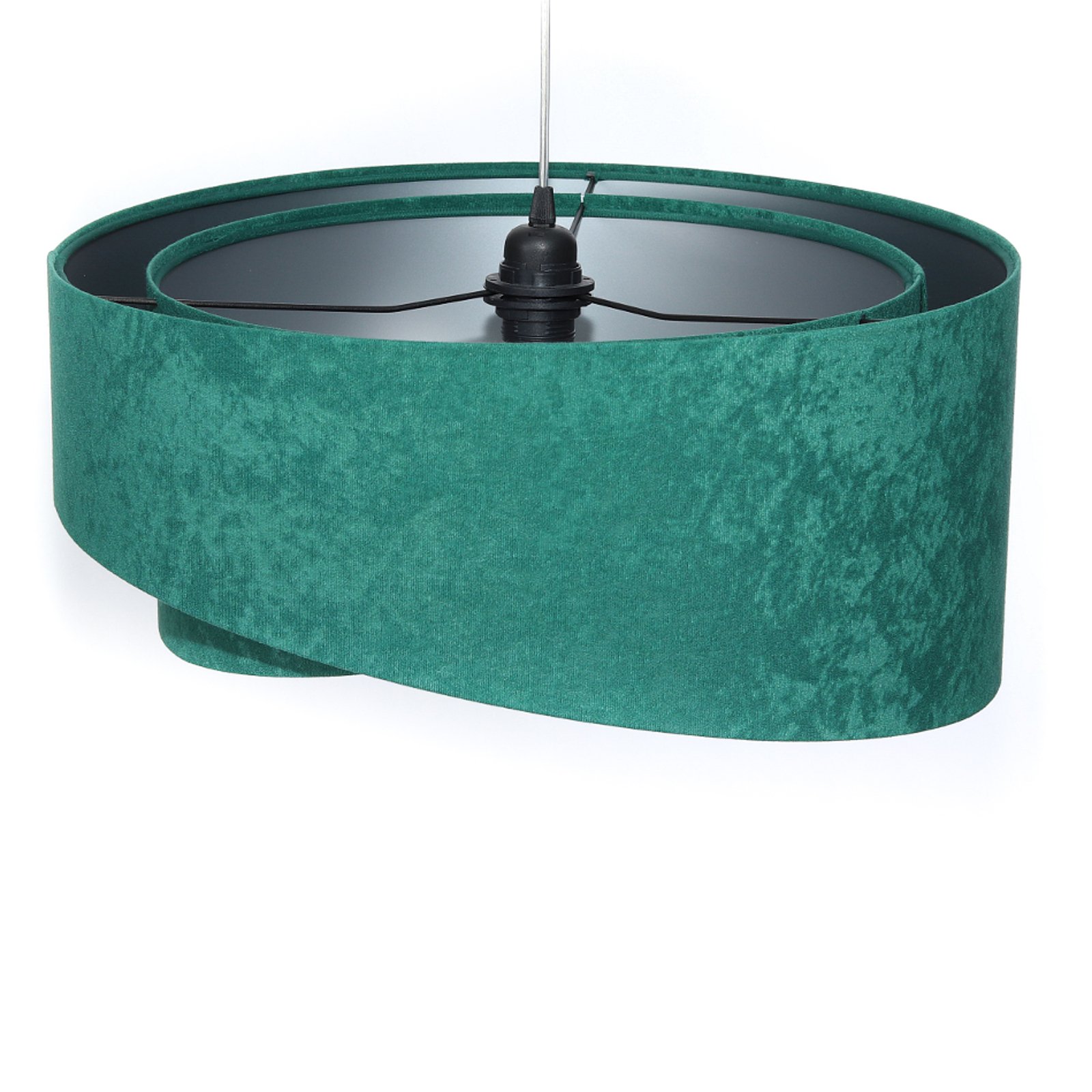 Vivien hanging light, two-tone, green/silver