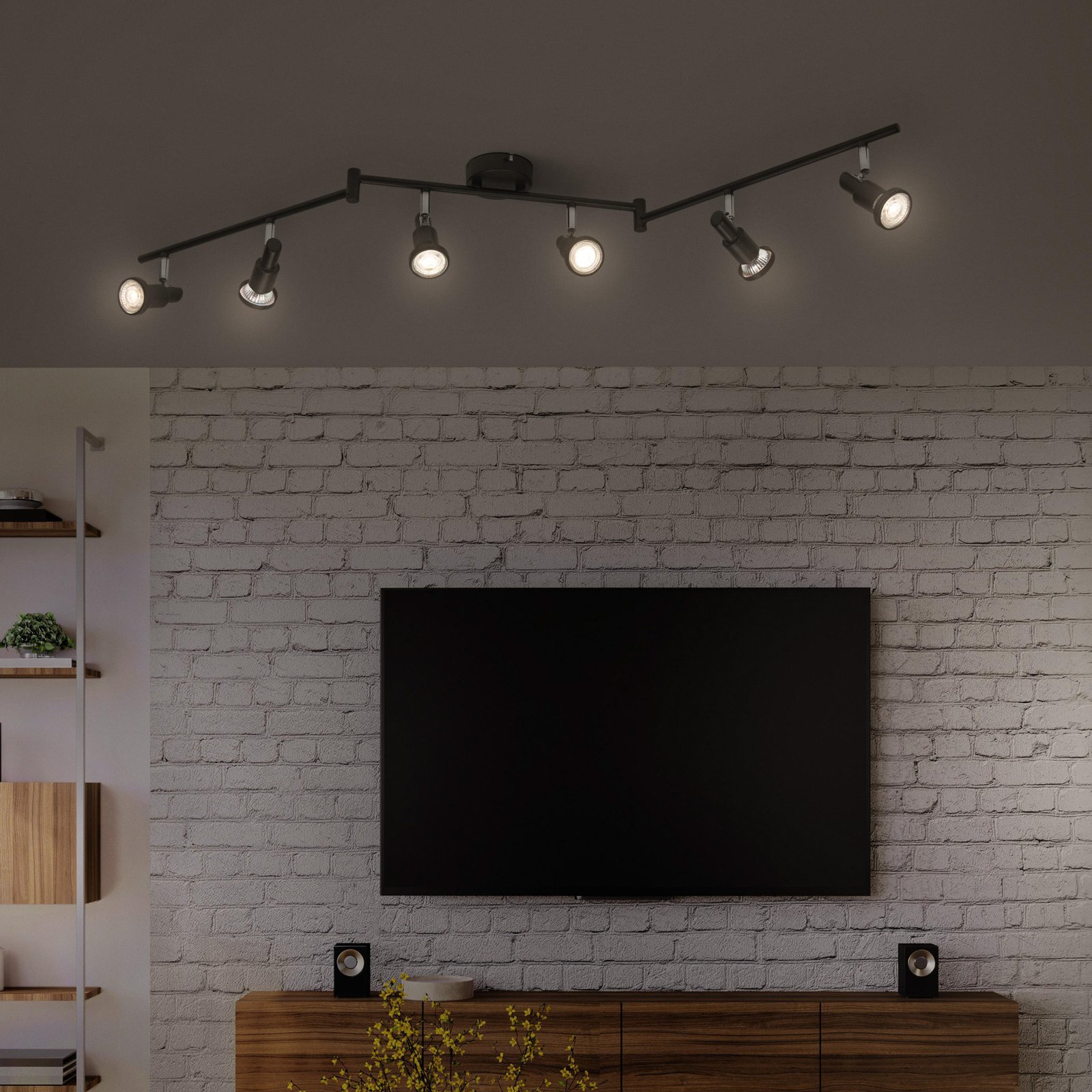 LEDVANCE LED plafondspot GU10, 6-lamps, zwart