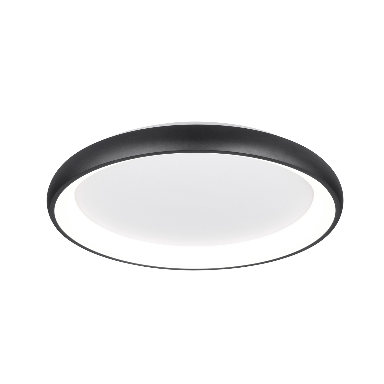 LED ceiling lamp Cardona, Ø 75 cm, matt black, metal, CCT