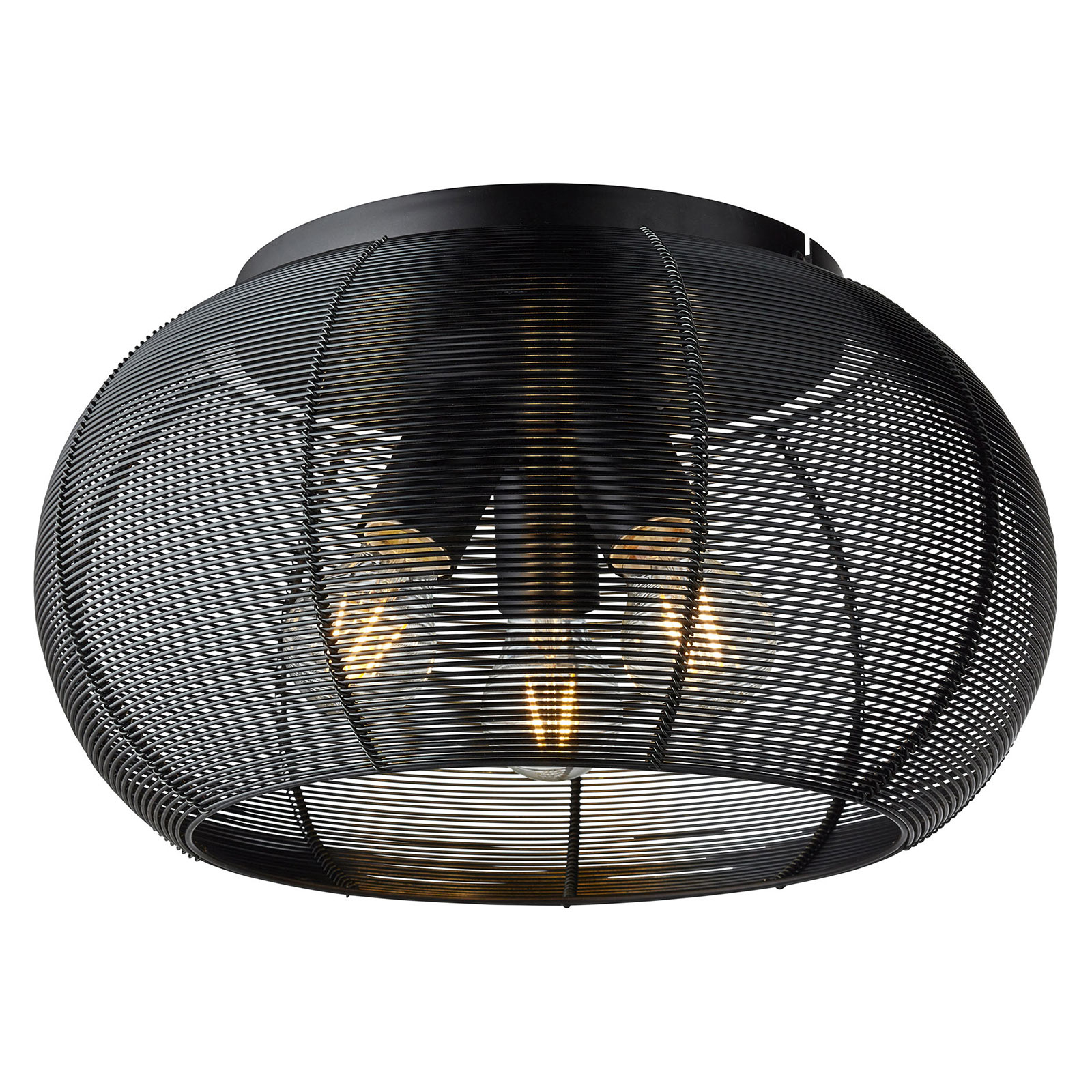 Lámpara de techo Sambo, pantalla de jaula, negro