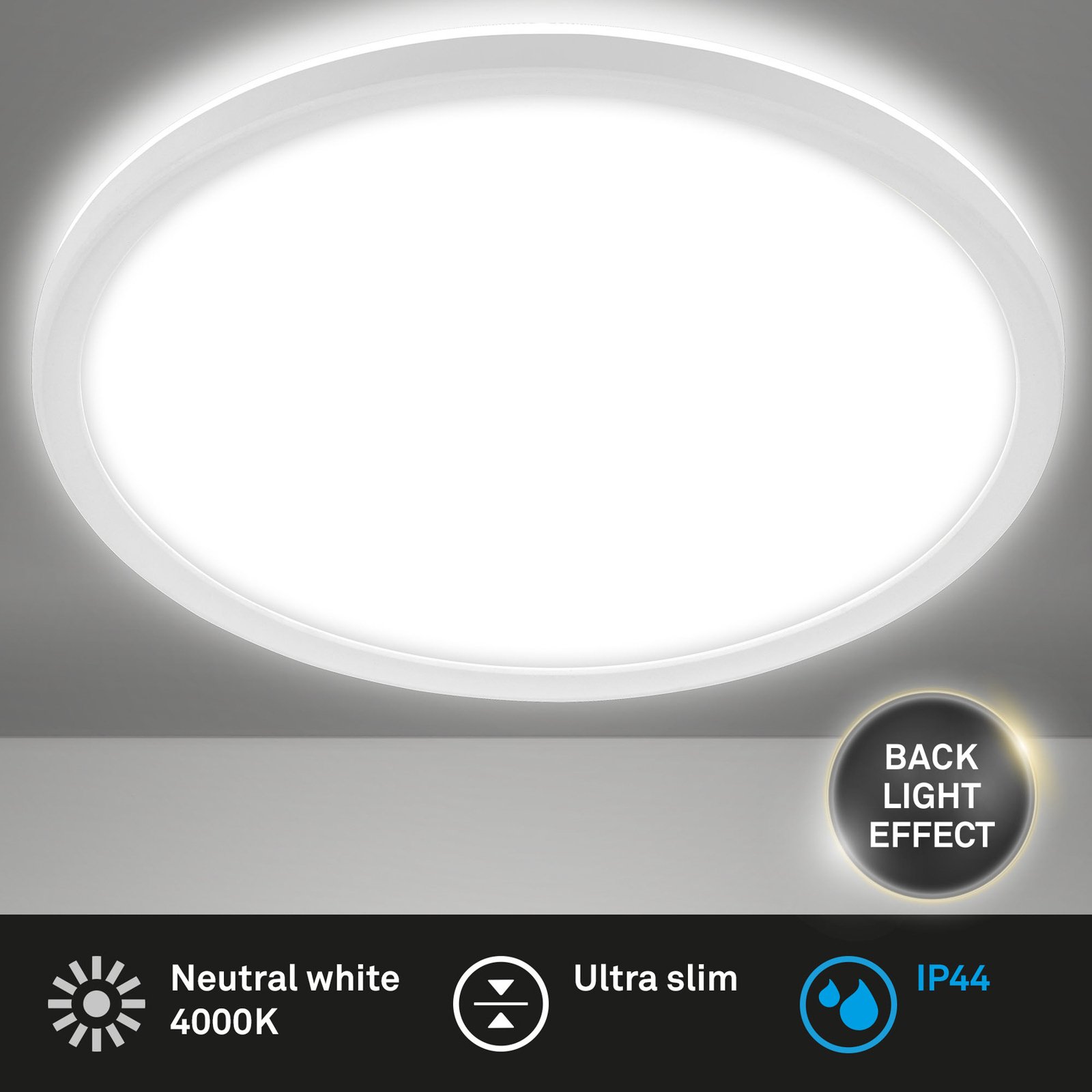 LED-Bad-Deckenleuchte Slim Drip, weiß, Ø 42 cm