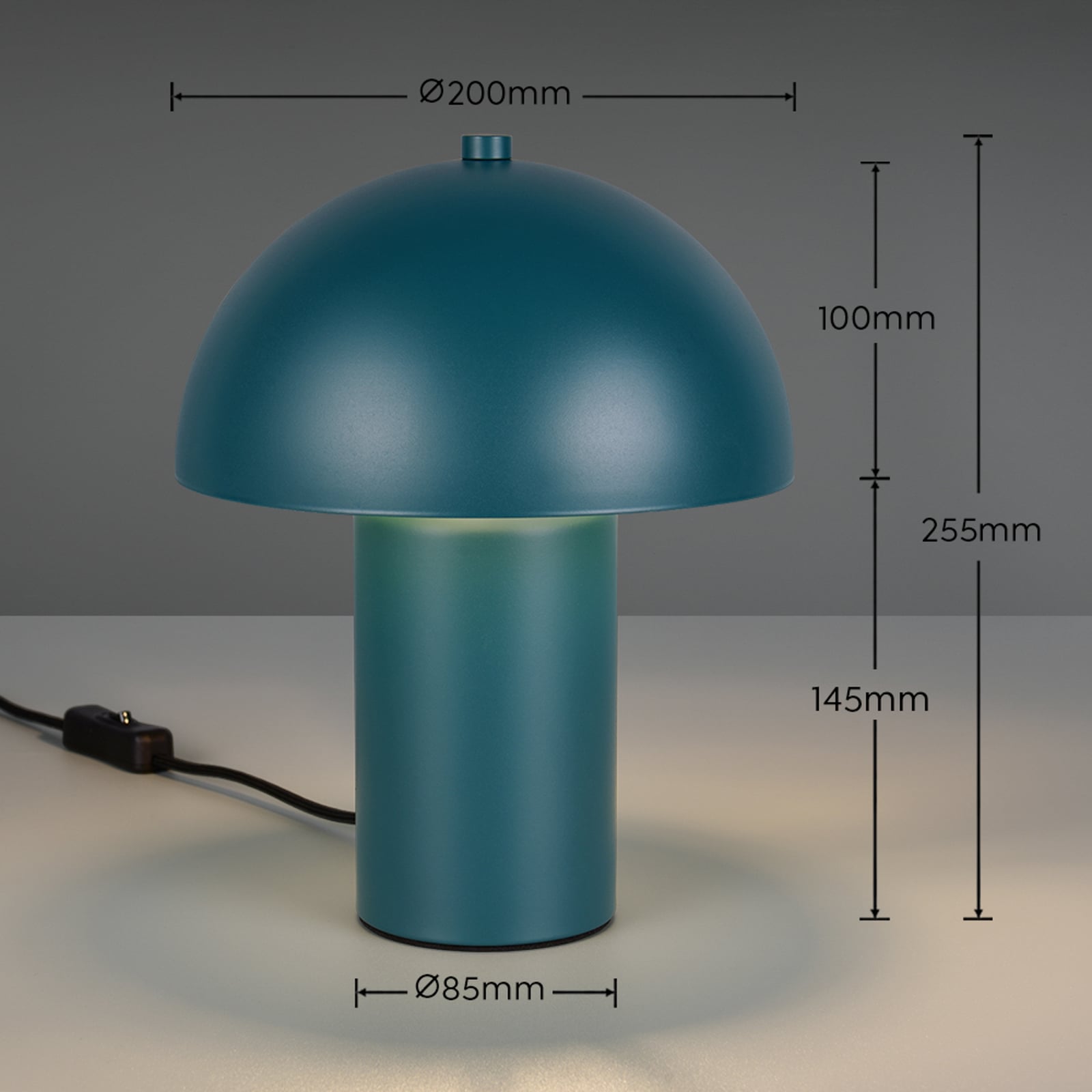 Bordlampe Enya, mørkeblå, metall, høyde 25,5 cm, E14 Bordlampe Enya, mørkeblå, metall, høyde 25,5 cm, E14