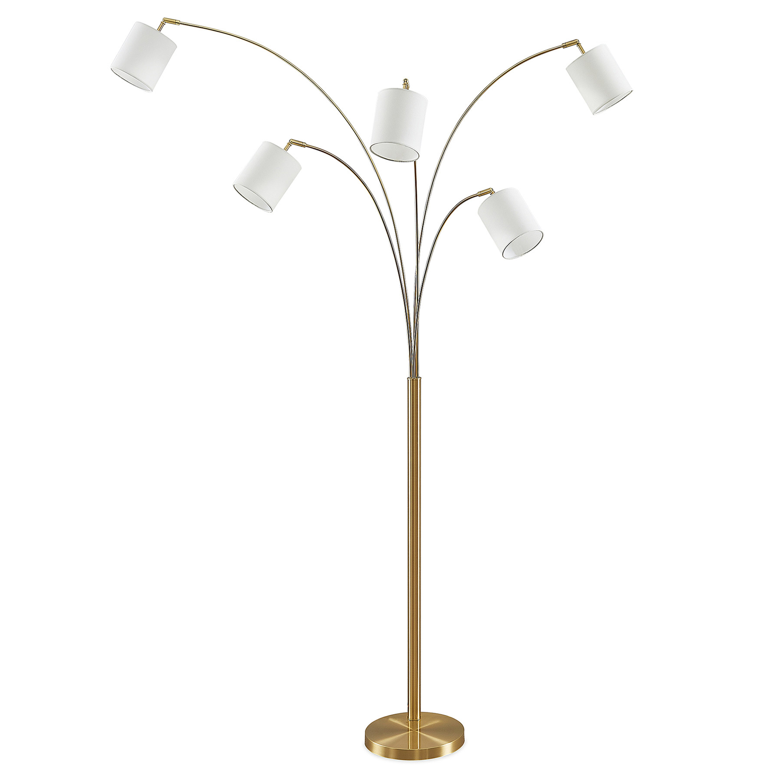 Lindby Abiram floor lamp, brass/white
