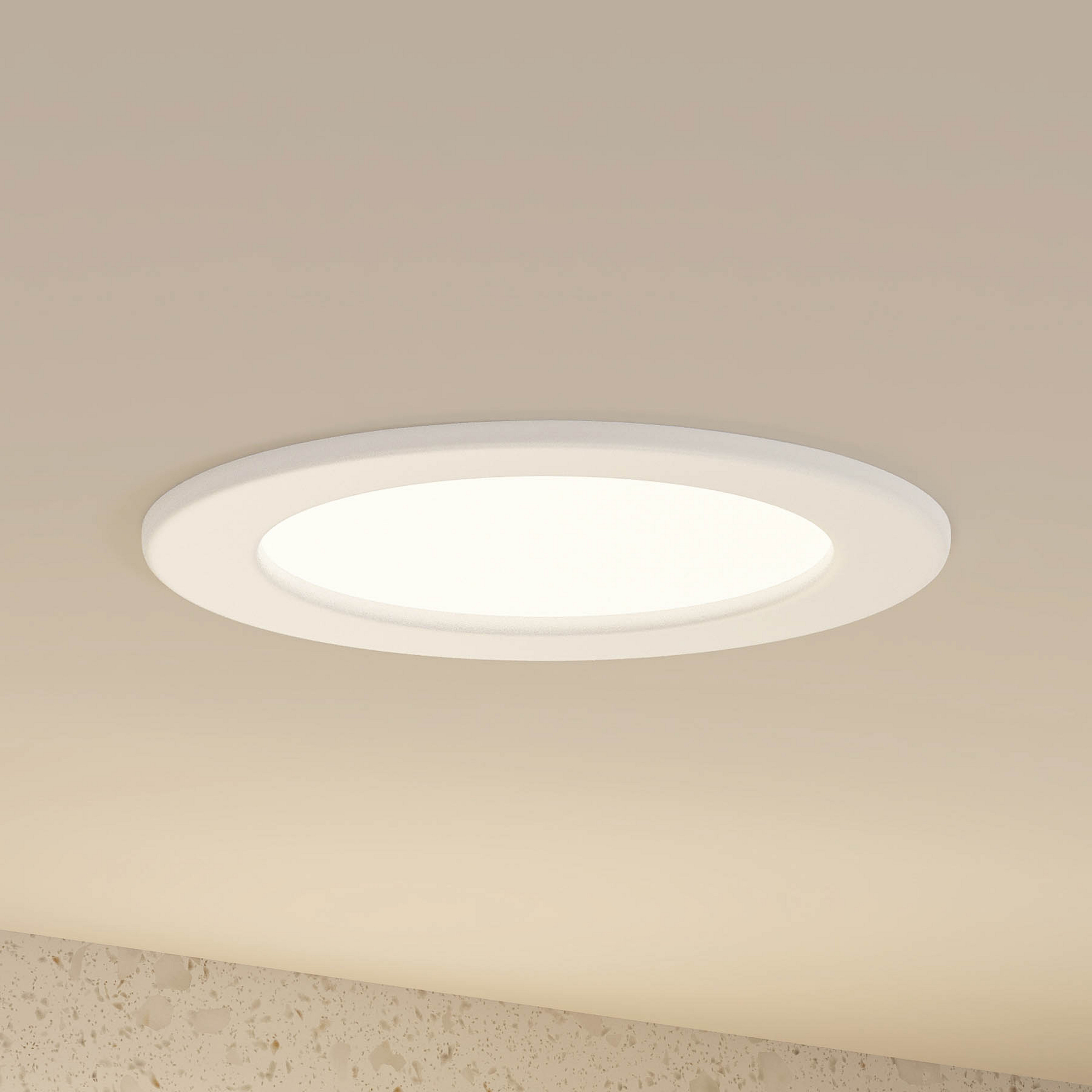 Prios LED-Einbaulampe Cadance, weiß, 17 cm, CCT, IP44