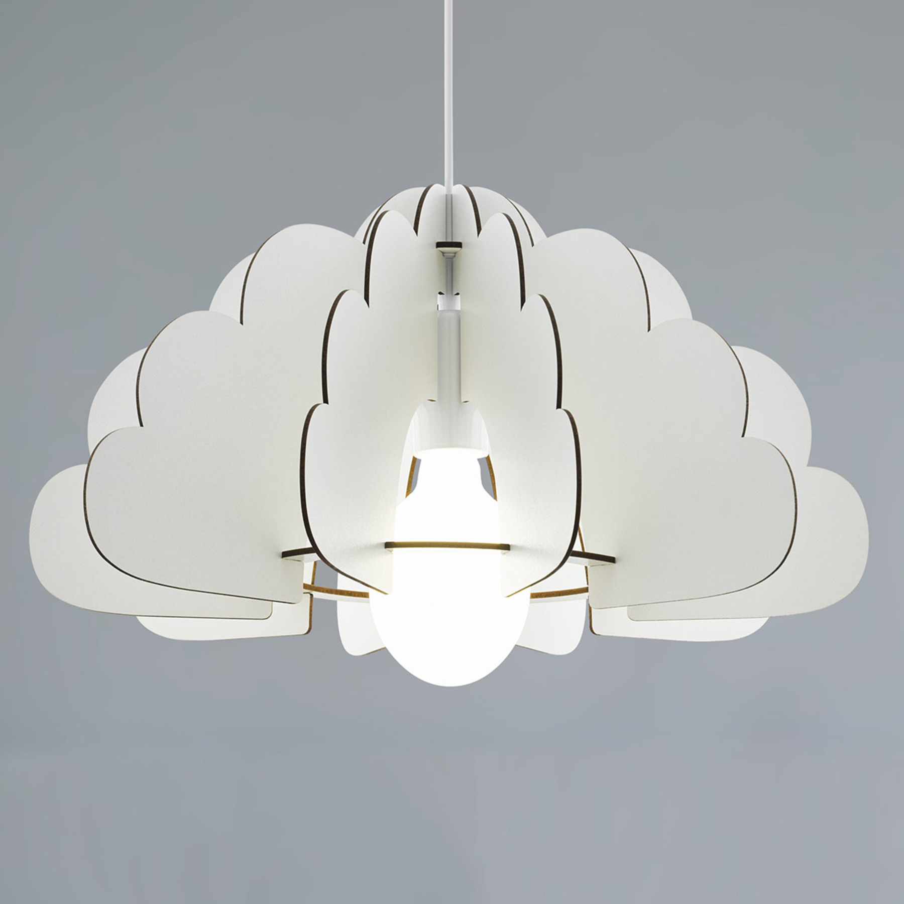 EGLO Chieti hanging light in a cloud design, white, for Children's Room, wood, E27, 60 W, energy efficiency: A++