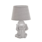 Monkey table lamp, grey, ceramic, textile