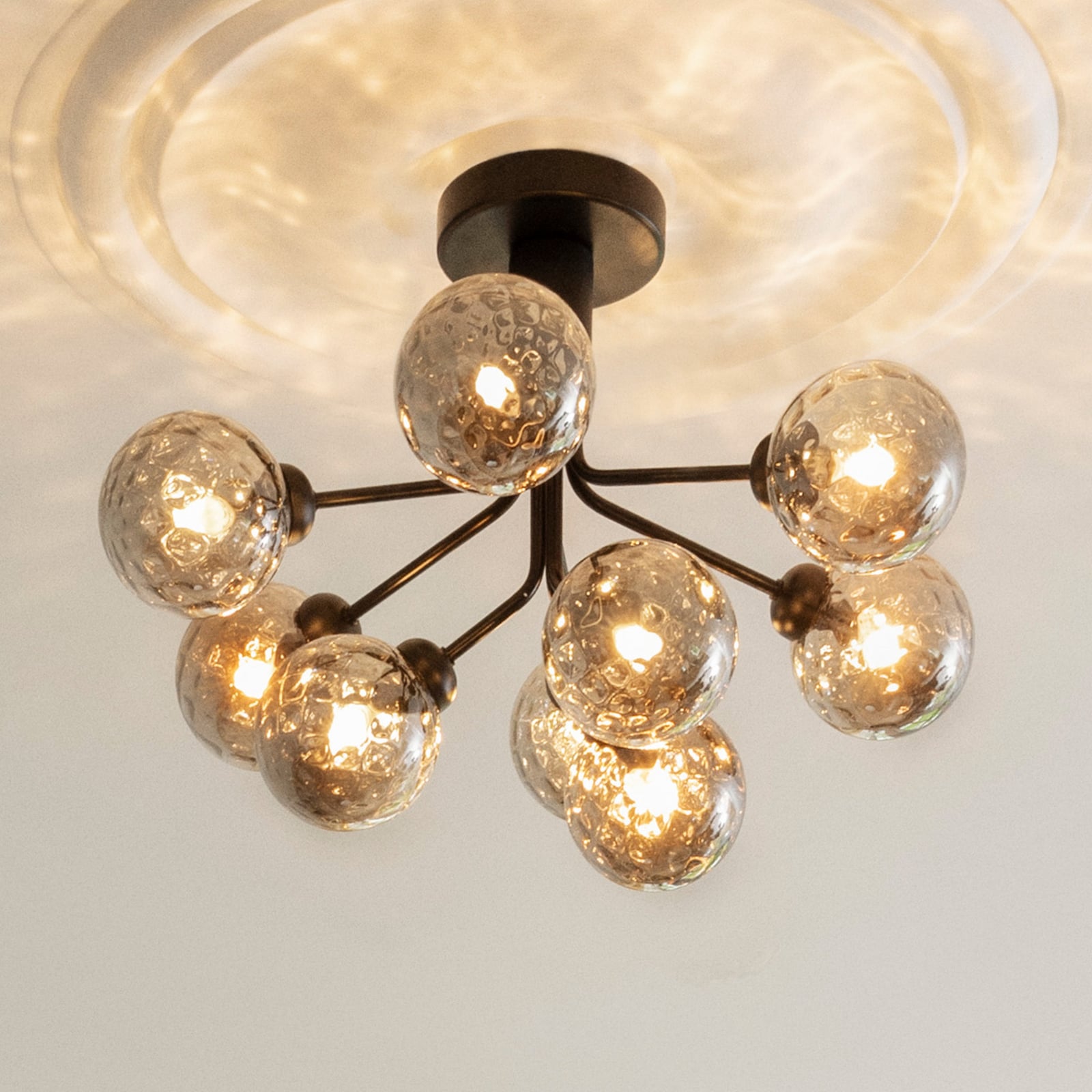 Apiales 9 ceiling light, black/smoke grey, Ø 60 cm - Nuura