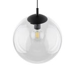 Esme hengelampe, Ø 35 cm, transparent, glass, globe, E27