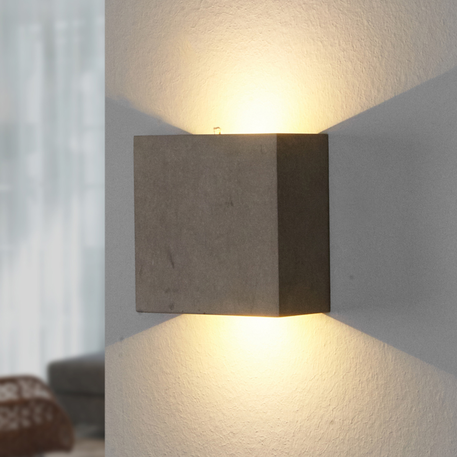 voor micro negatief Yva - LED wandlamp van beton | Lampen24.be