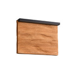 LED stenska svetilka Kalea, širina 20 cm, barva lesa, les