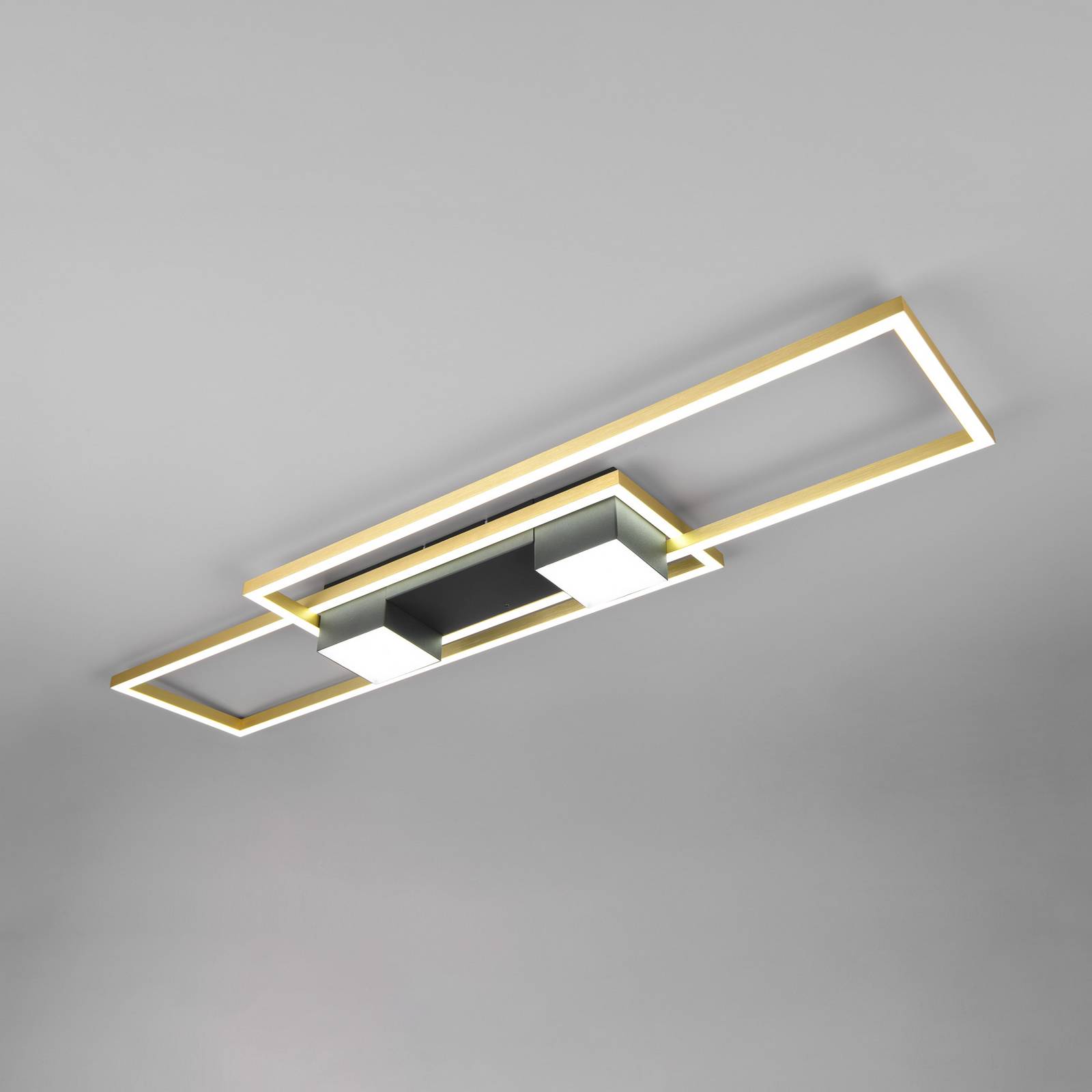 LED-Deckenlampe Albany, schwarz/gold 100 x 28 cm Alu CCT dim günstig online kaufen